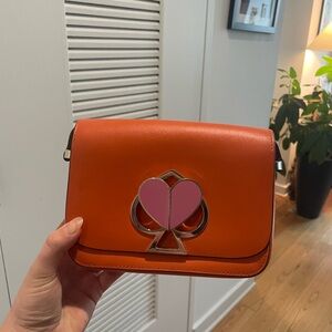 Kate Spade Orange and Pink Heart Crossbody Bag